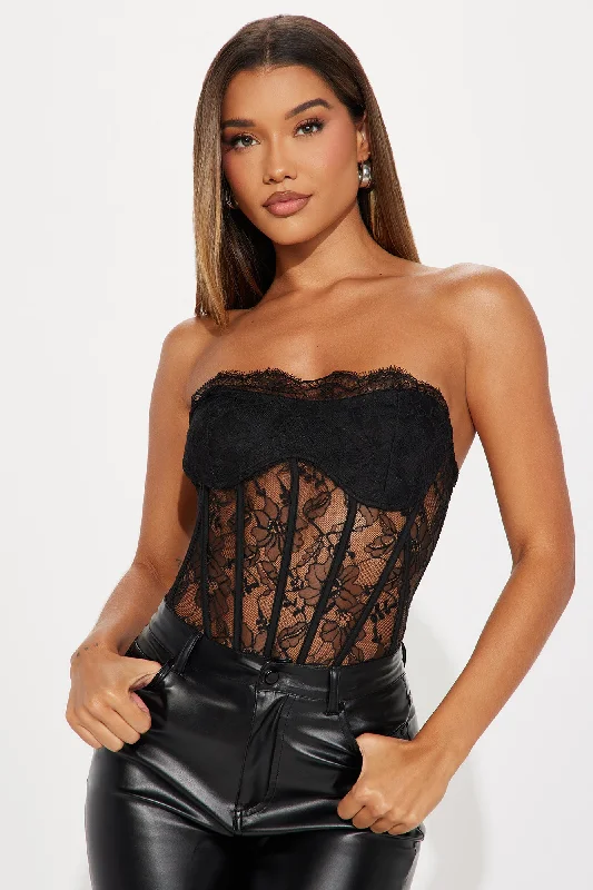 Sweetest Touch Lace Bodysuit - Black