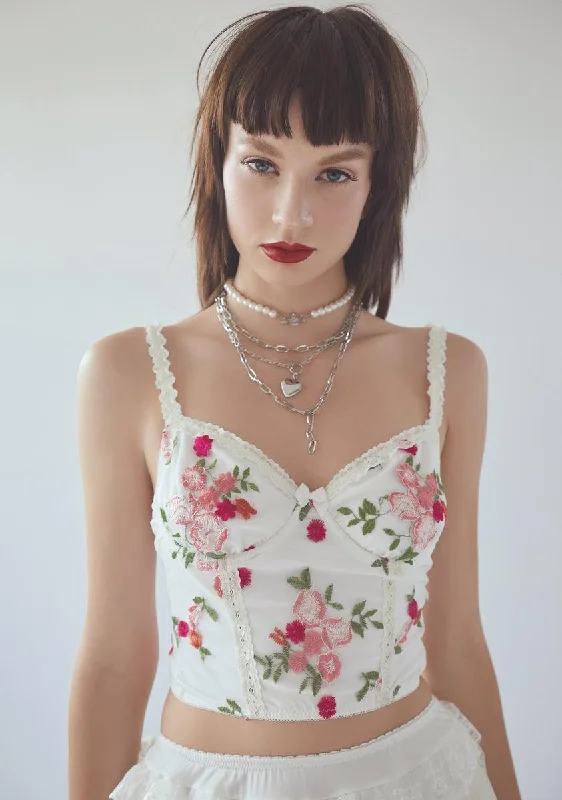 Totally Faked It Floral Mesh Corset Top