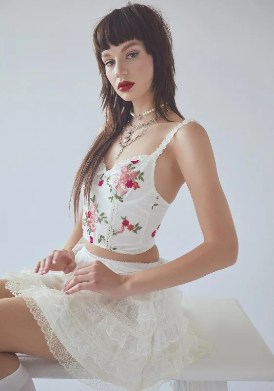 Totally Faked It Floral Mesh Corset Top