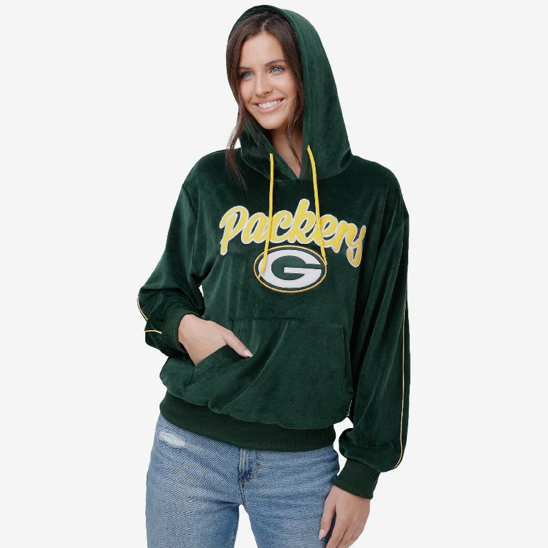 Green Bay Packers Womens Velour Hooded Sweatshirt