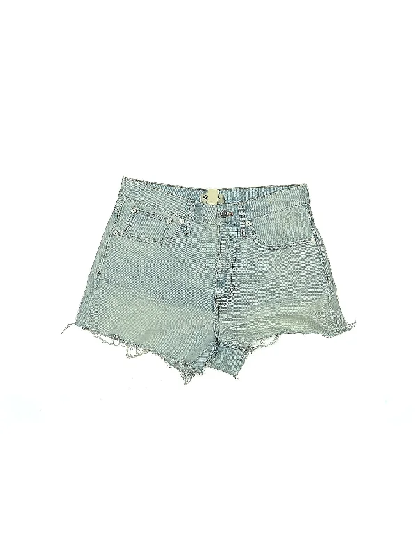 High-Rise Denim Shorts in Light Wash