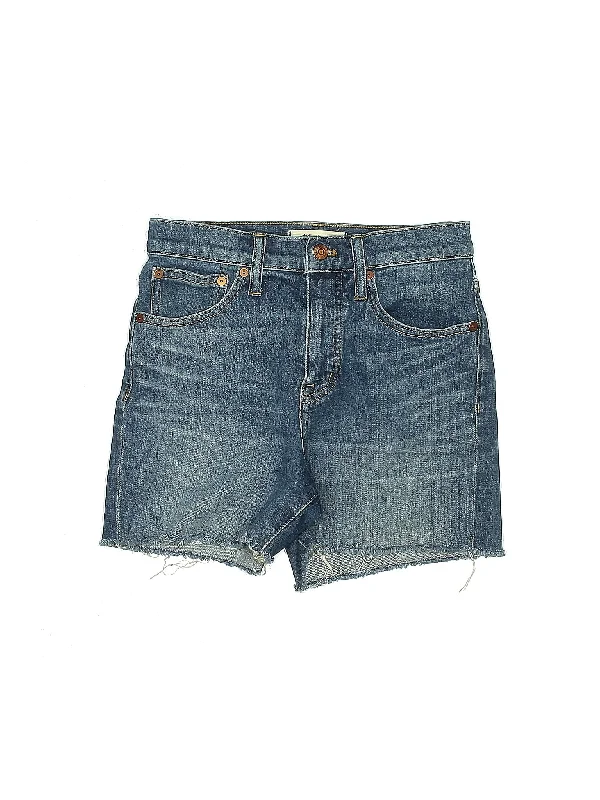 High-Rise Denim Shorts in Light Wash