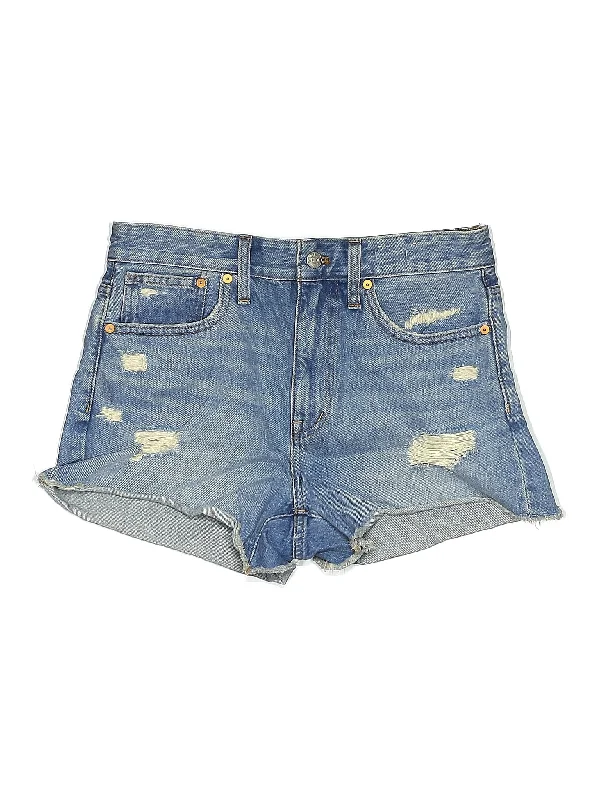 High-Rise Denim Shorts in Light Wash