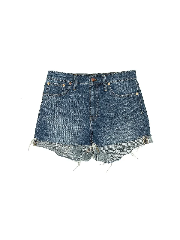 High-Rise Denim Shorts in Light Wash