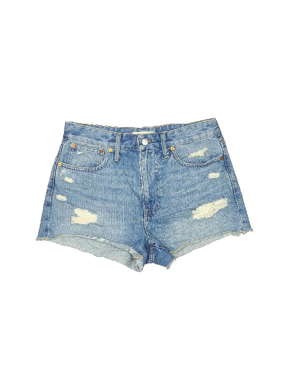 High-Rise Denim Shorts in Light Wash