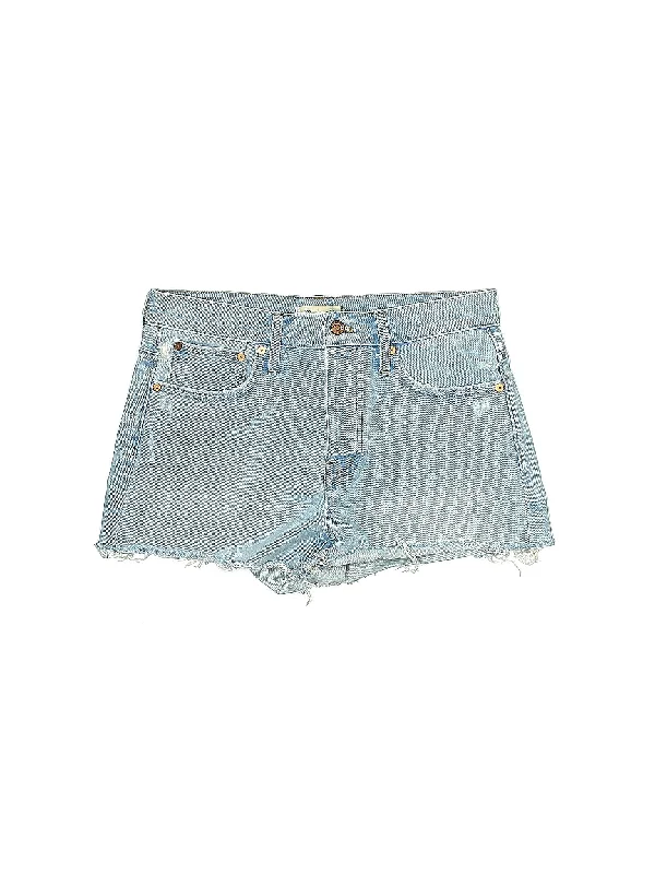 High-Rise Denim Shorts in Light Wash