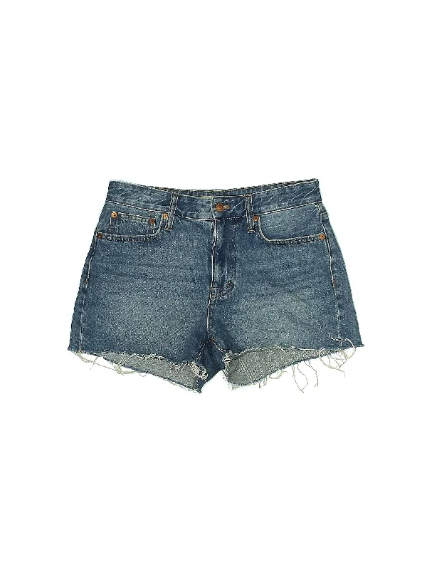 High-Rise Denim Shorts in Light Wash