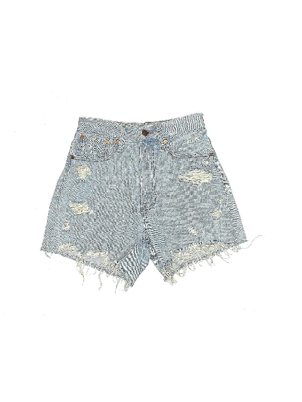 High-Rise Denim Shorts in Light Wash