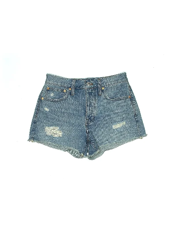 High-Rise Denim Shorts in Light Wash