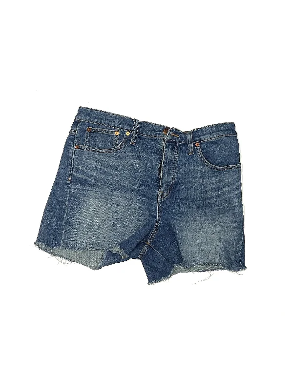 High-Rise Denim Shorts in Light Wash