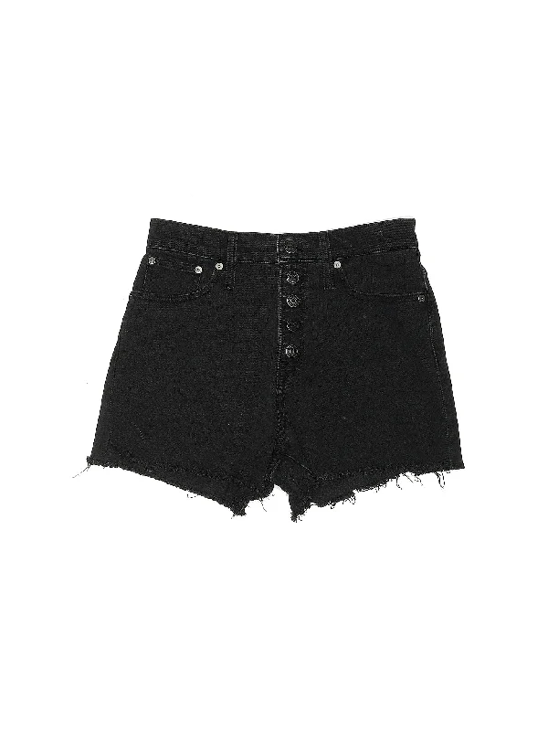 High-Rise Denim Shorts in Medium Wash