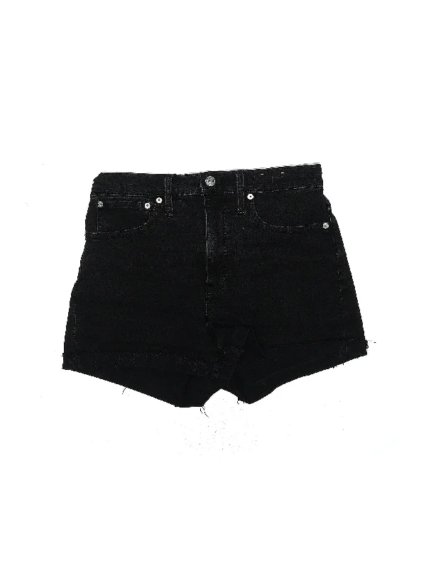 Mid-Rise Denim Shorts in Dark Wash