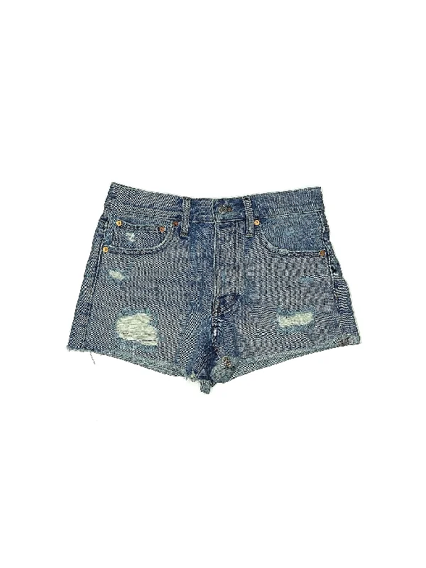 Mid-Rise Denim Shorts in Light Wash