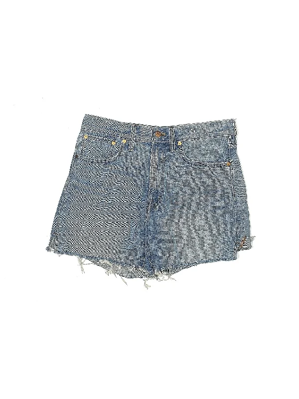 Mid-Rise Denim Shorts in Light Wash