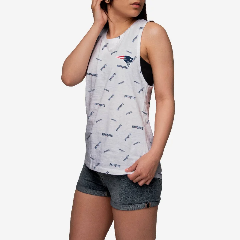 New England Patriots Womens Mini Wordmark Sleeveless Top