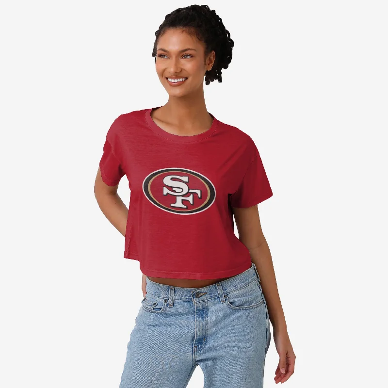 San Francisco 49ers Womens Solid Big Logo Crop Top