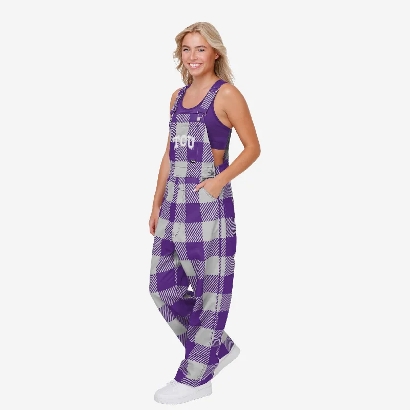 TCU Horned Frogs Womens Plaid Bib Overalls