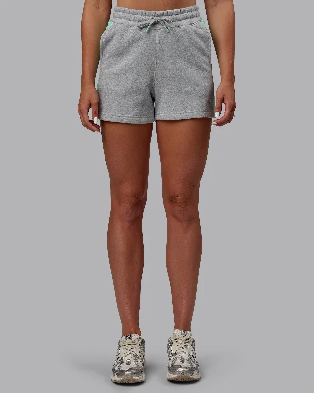 Tenacity Lounge Shorts - Light Grey Marl-Ice Green