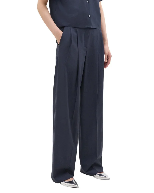 Theory Double Pleat Wool-Blend Pant