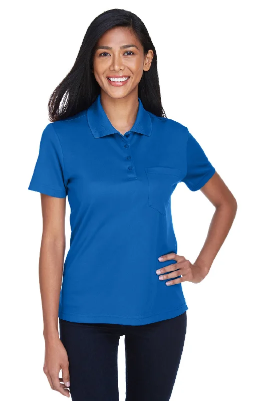 Core 365 Womens Origin Performance Moisture Wicking Short Sleeve Polo Shirt w/ Pocket - True Royal Blue