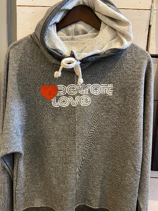 Detroit Love Terry Hooded Sweatshirt / Gray / Women's