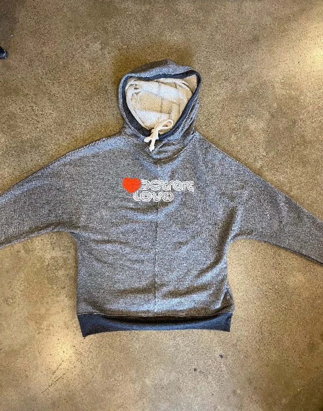 Detroit Love Terry Hooded Sweatshirt / Gray / Women's