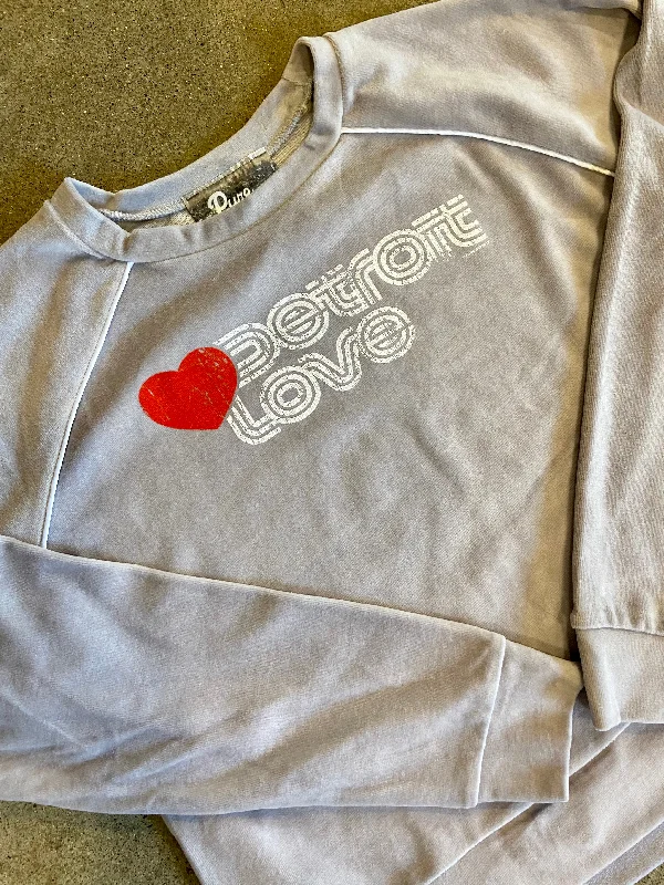 Detroit Love Cropped Velour Sweatshirt / Gray / Women's