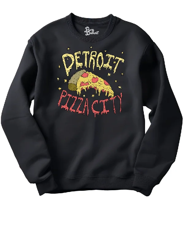 Detroit Pizza City Unisex Premium Sweatshirt - Round Slice - Black