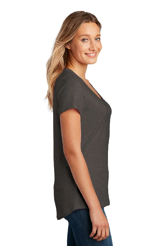 District Womens Flex Short Sleeve Scoop Neck T-Shirt - Heather Charcoal Grey