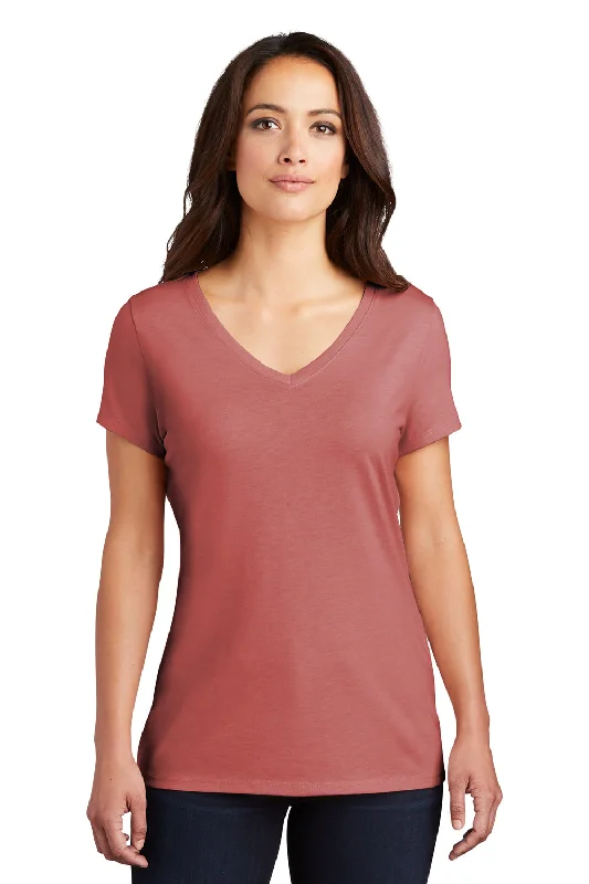 District Womens Perfect Tri Short Sleeve V-Neck T-Shirt - Blush Frost