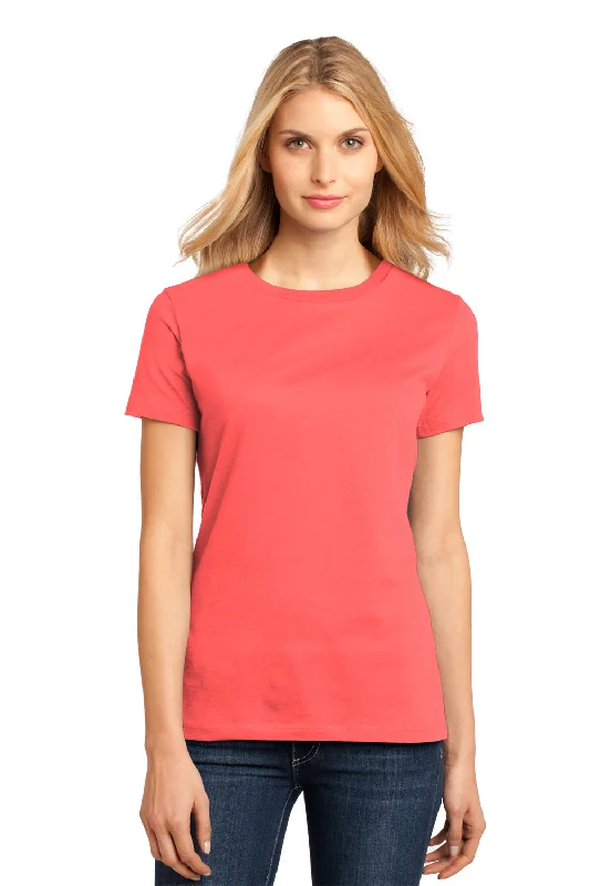 District Womens Perfect Weight Short Sleeve Crewneck T-Shirt - Coral