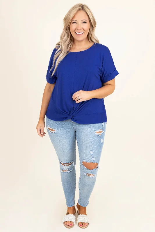 Gossip Only Top, Bright Blue