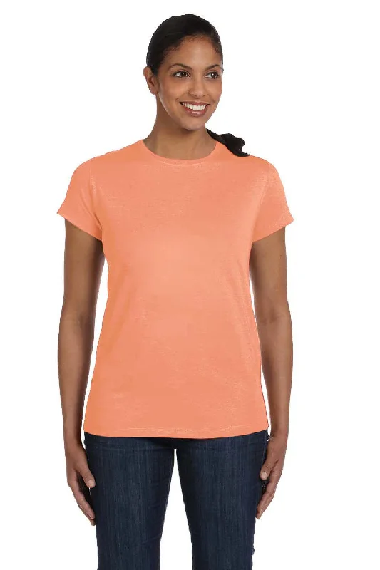 Hanes Womens ComfortSoft Short Sleeve Crewneck T-Shirt - Candy Orange - Closeout