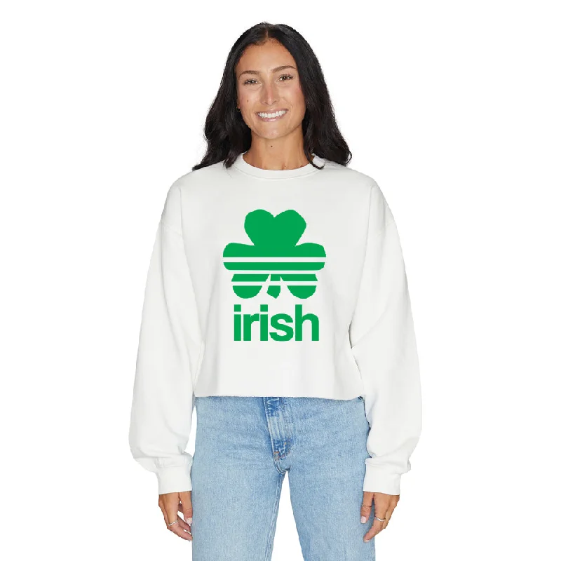 Irish Shamrock White Crewneck