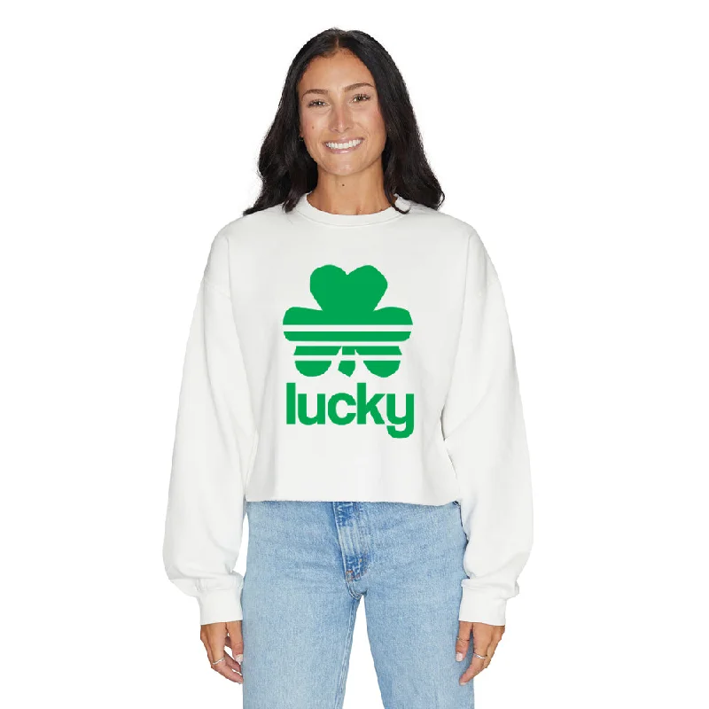 Lucky Shamrock White Crewneck