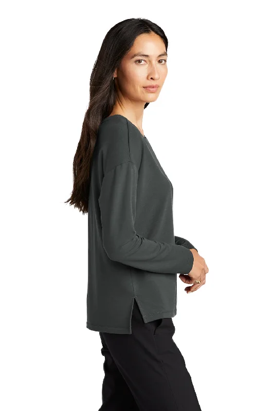 Mercer+Mettle Womens Stretch Drop Shoulder Wide Crewneck Sweatshirt - Anchor Grey