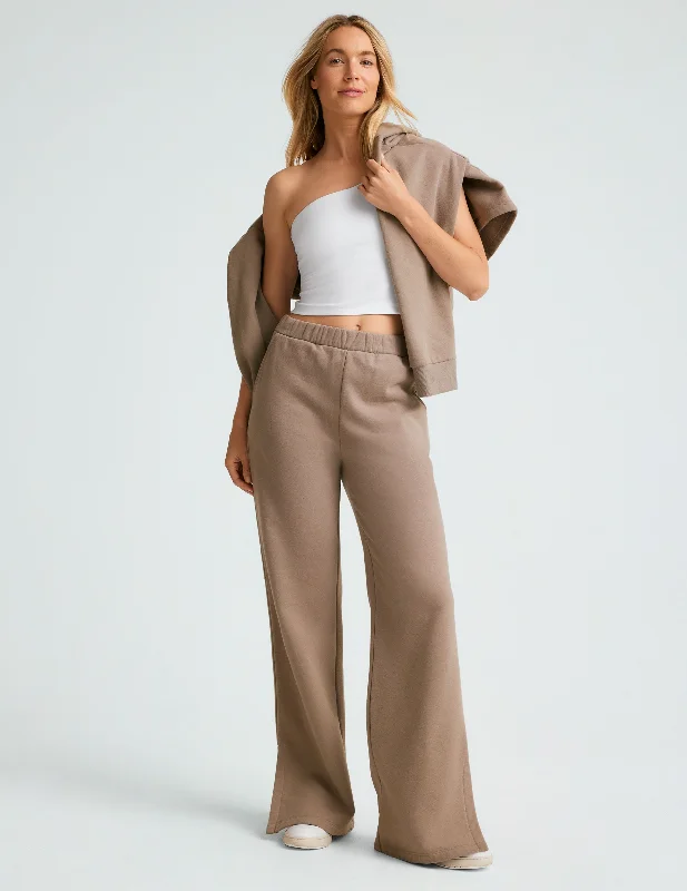 Open Ended Mid Rise Wide Leg Pant