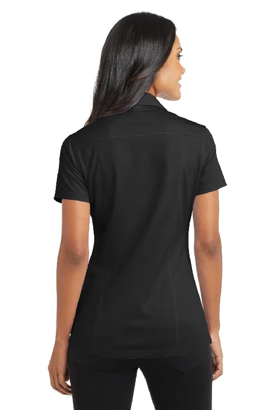 Port Authority Womens Dimension Moisture Wicking Short Sleeve Polo Shirt - Black