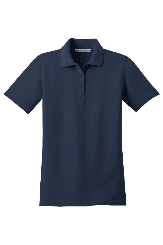 Port Authority Womens Moisture Wicking Short Sleeve Polo Shirt - Navy Blue