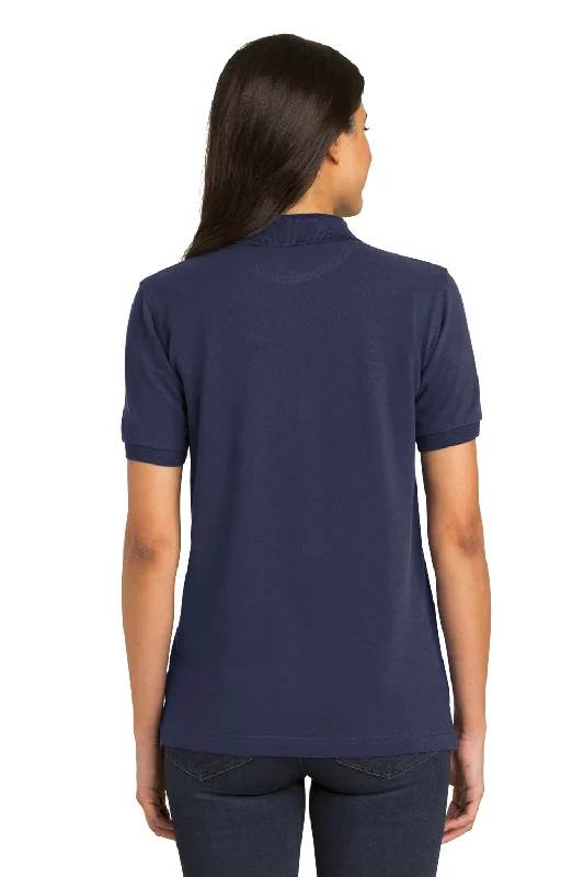 Port Authority Womens Shrink Resistant Short Sleeve Polo Shirt - Navy Blue