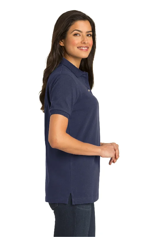 Port Authority Womens Shrink Resistant Short Sleeve Polo Shirt - Navy Blue