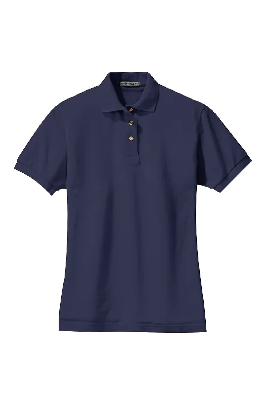 Port Authority Womens Shrink Resistant Short Sleeve Polo Shirt - Navy Blue