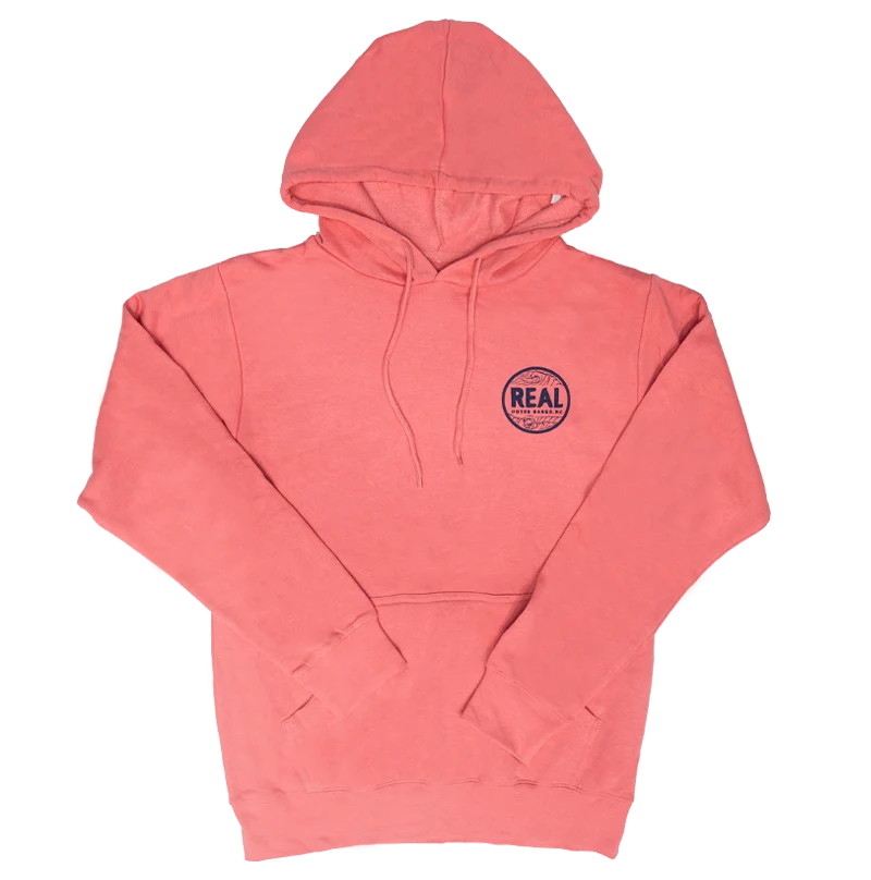 REAL Outer Banks Map Wmn's Hooded Sweatshirt-Island Red