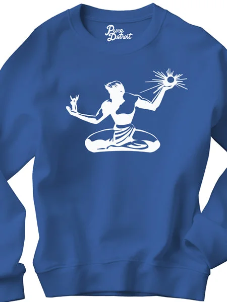 Spirit of Detroit Premium Sweatshirt - White / Royal Blue