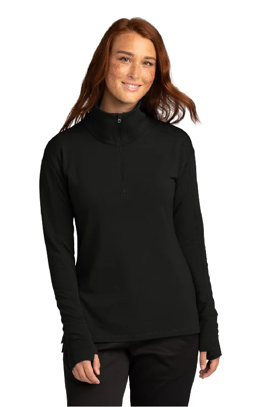 Sport-Tek Womens Flex Fleece Moisture Wicking 1/4 Zip Sweatshirt - Black