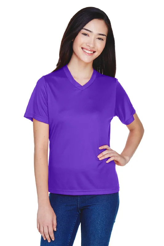 Team 365 Womens Zone Performance Moisture Wicking Short Sleeve V-Neck T-Shirt - Purple