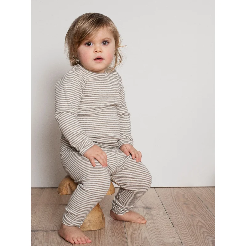 Serendipity Taupe/Offwhite Leggings Stripe