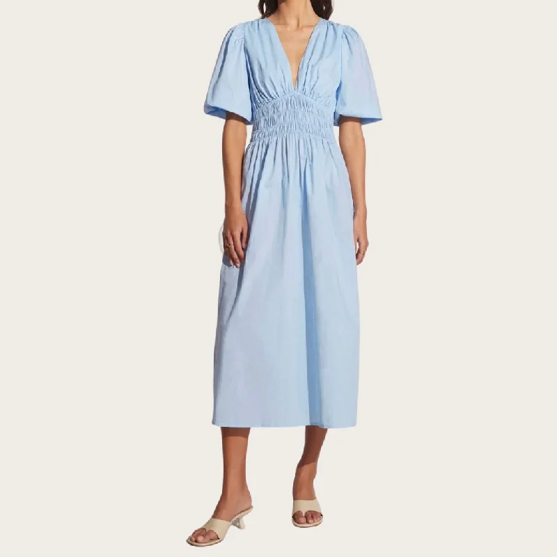 Agnata Midi Dress (Cornflower Blue)