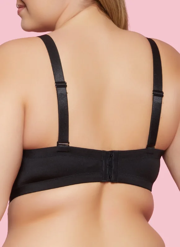 Plus Size Black Balconette Bra | Converts to Strapless