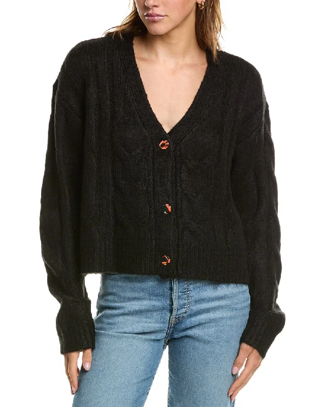 Chaser Black Cable Knit Bridge Cardigan